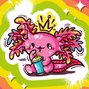 Print Axolotito Graff - Heroidea (Tamaño Carta)